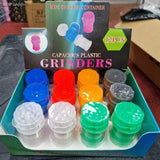 CAPACIOUS MINI PLASTIC GRINDER & SEALED CAN (PACK OF 12)