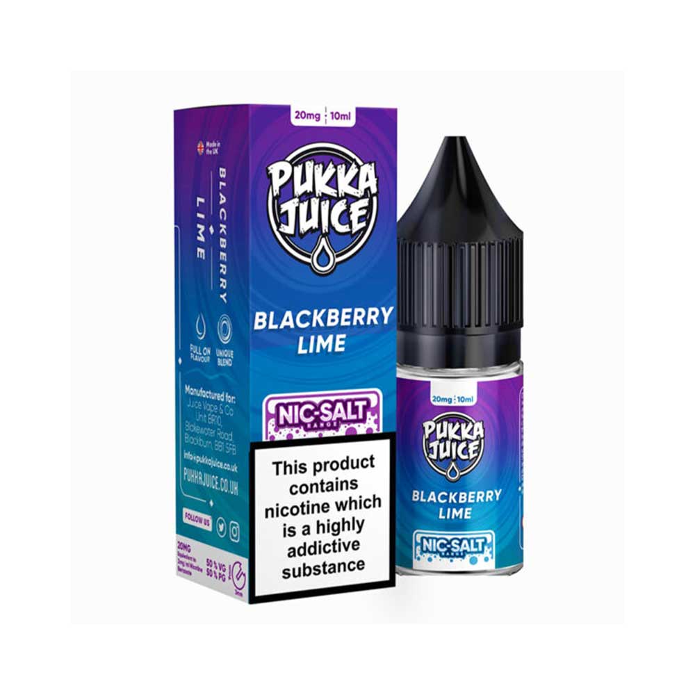 Pukka Juice 10ml Nic Salt E Liquid Blackberry Lime
